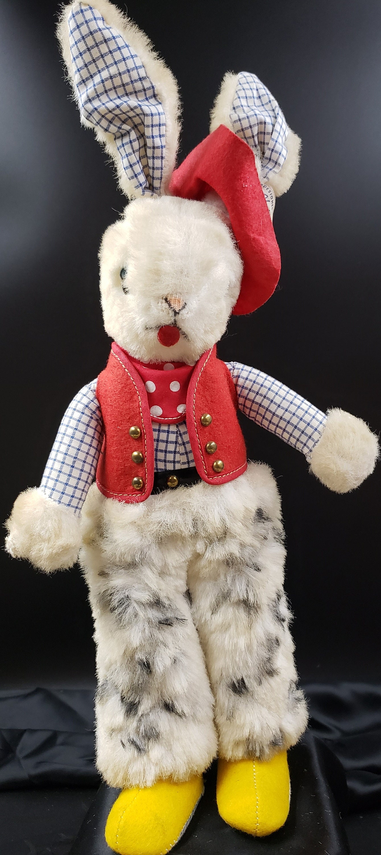 ◎ビンテージ　立っち　うさぎ　ぬいぐるみ　Vintage bunny Vintage HTF RARE Stuffed Cowboy Bunny Rabbit Made by