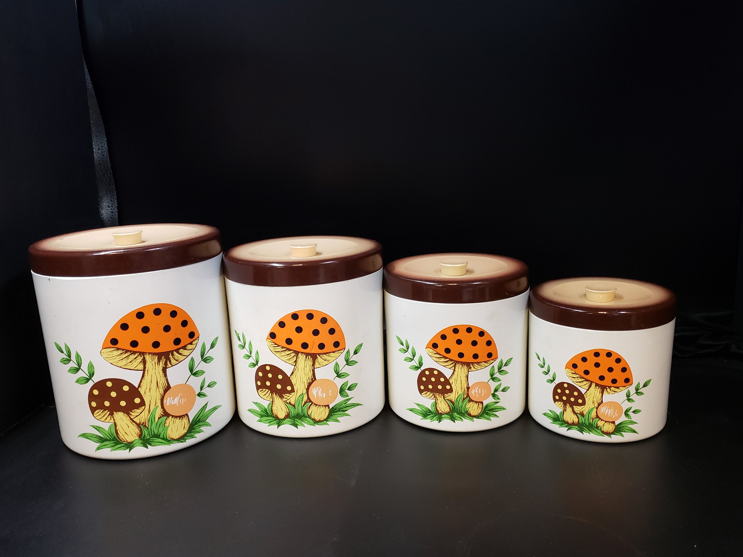 1978 Sears Vintage Mushroom Canister Set - Etsy