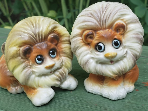 超かわいいライオン塩コショウ入れセット キッチュな装飾用