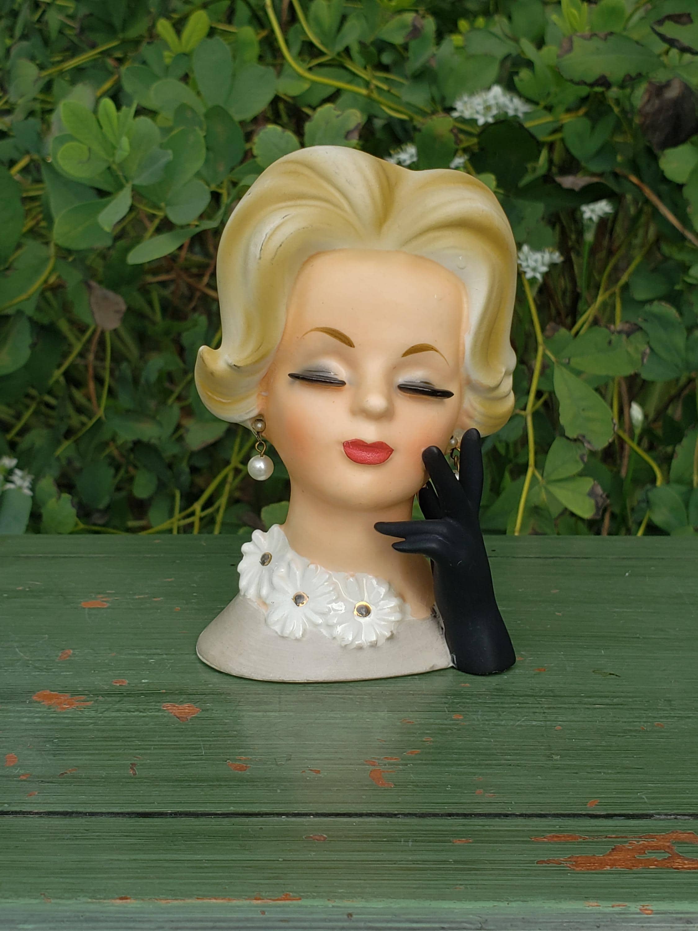 Napco Vintage Lady Head Vase - Etsy