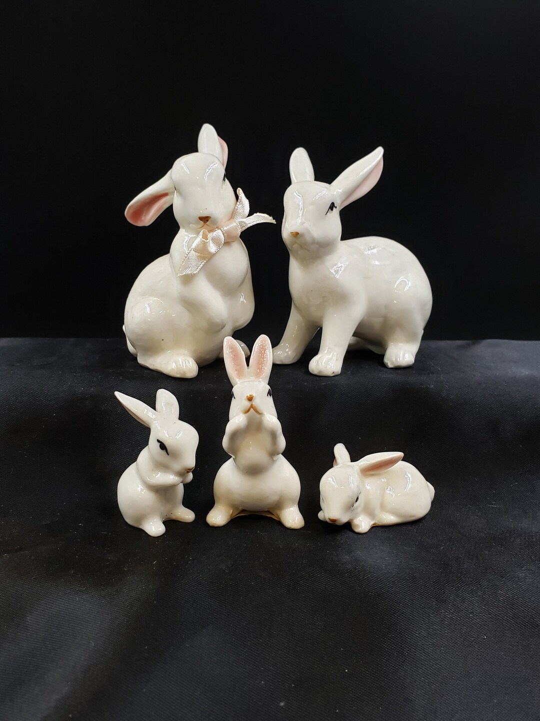 White Bunny Rabbit Family Gift for Spring Easter Mantel Decor Bunny ...