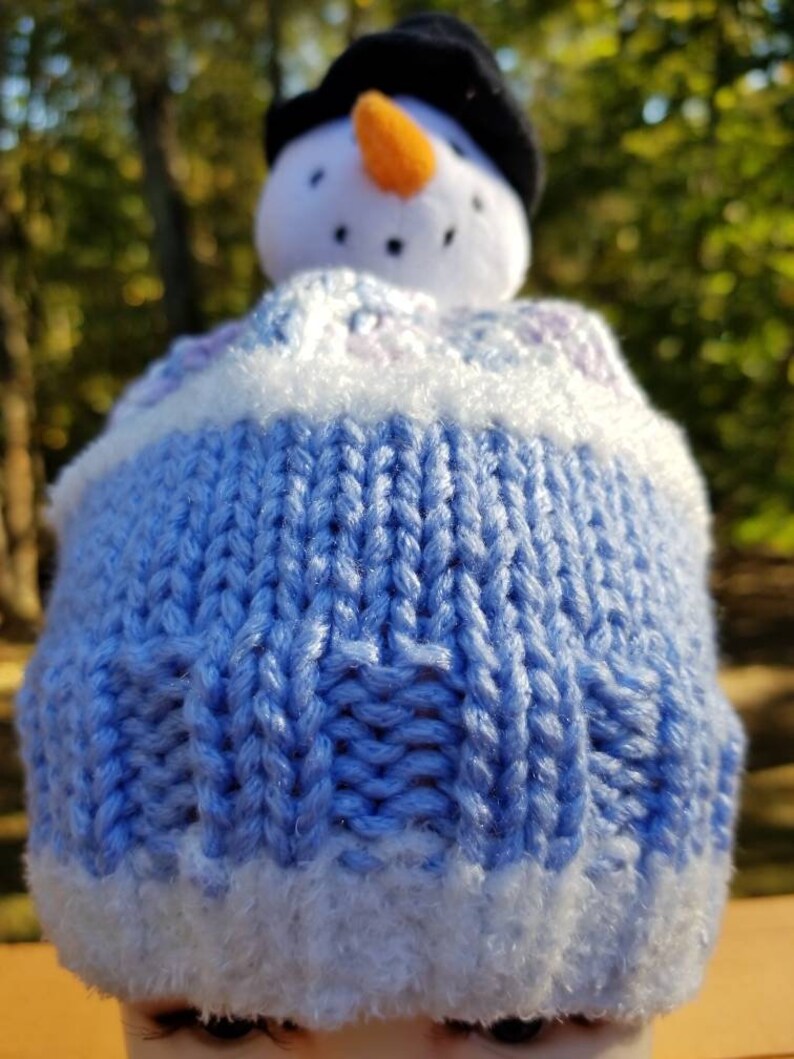 Snowman Beanie for Baby or Toddler Hand Knit for Winter Etsy