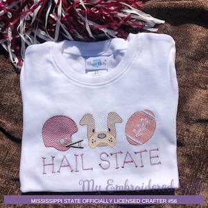 Personalized Embroidered Mississippi State Toddler Shirt/ Mississippi State Custom Shirt / Children's and Monogrammed Shirt