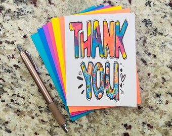 Thank You Cards, Note Cards, Stationery, Folded Notes, Paper Gifts, Thank You Stationary