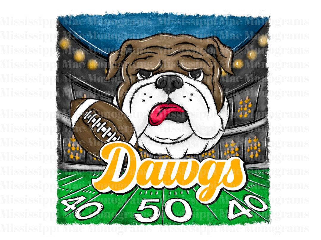 Dawgs Football PNG, Sublimation Design for Shirts, Football Stadium