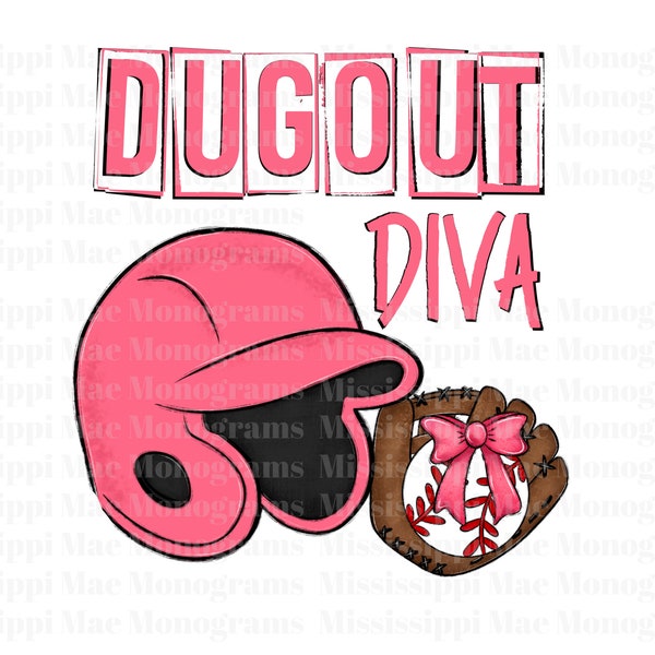 Dugout Diva PNG, Baseball Sister Digital Download, Sublimation Design for shirts