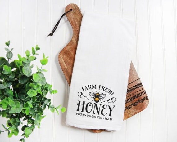 Farm Fresh Honey Kitchen Towels, Funny Kitchen Towel, Hand Towels
