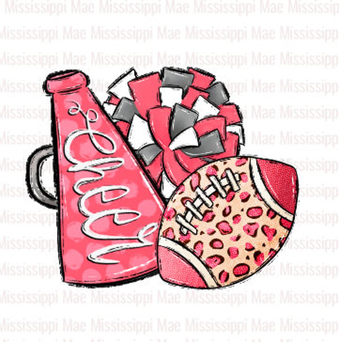 Pink Out Cheer, Pink Ribbon Football PNG, Digital Download, Sublimation