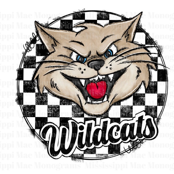 Wildcat Mascot PNG, Trendy Sport Digital Download, Sublimation Design for Shirts