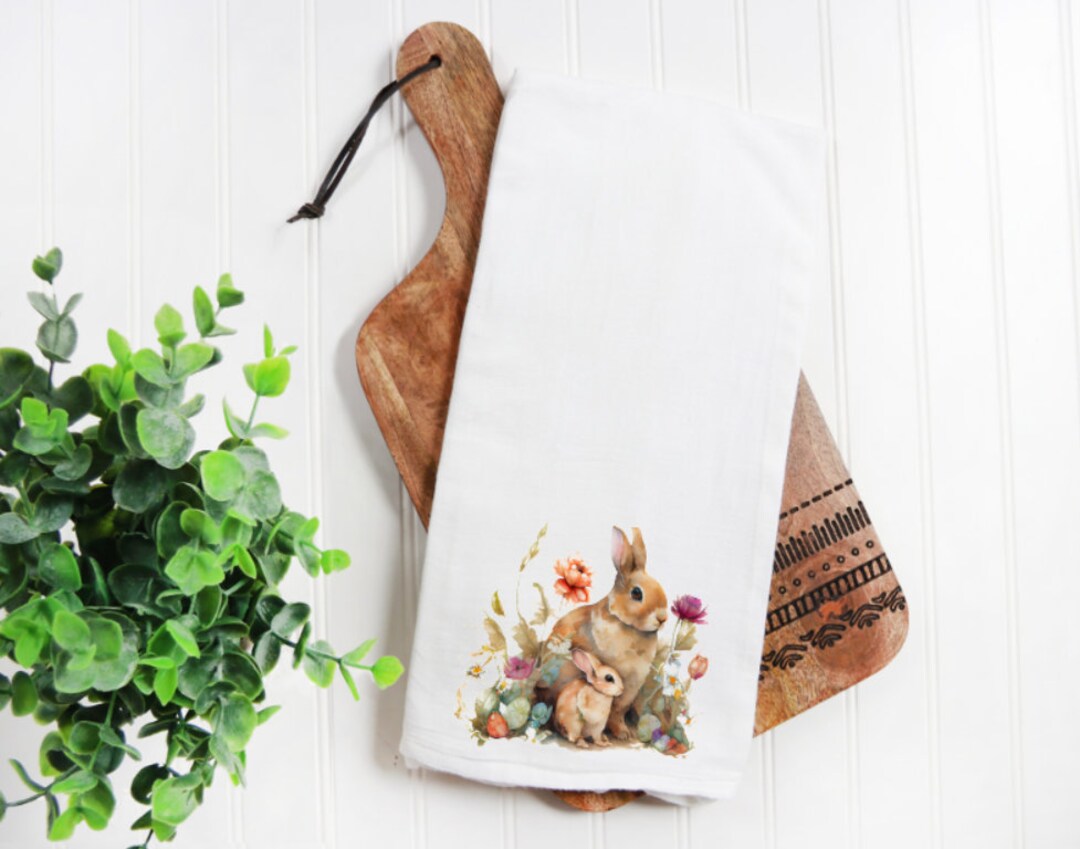 Spring Kitchen Towel, Rabbit Kitchen Decor, Bunny Hand Towel - Etsy