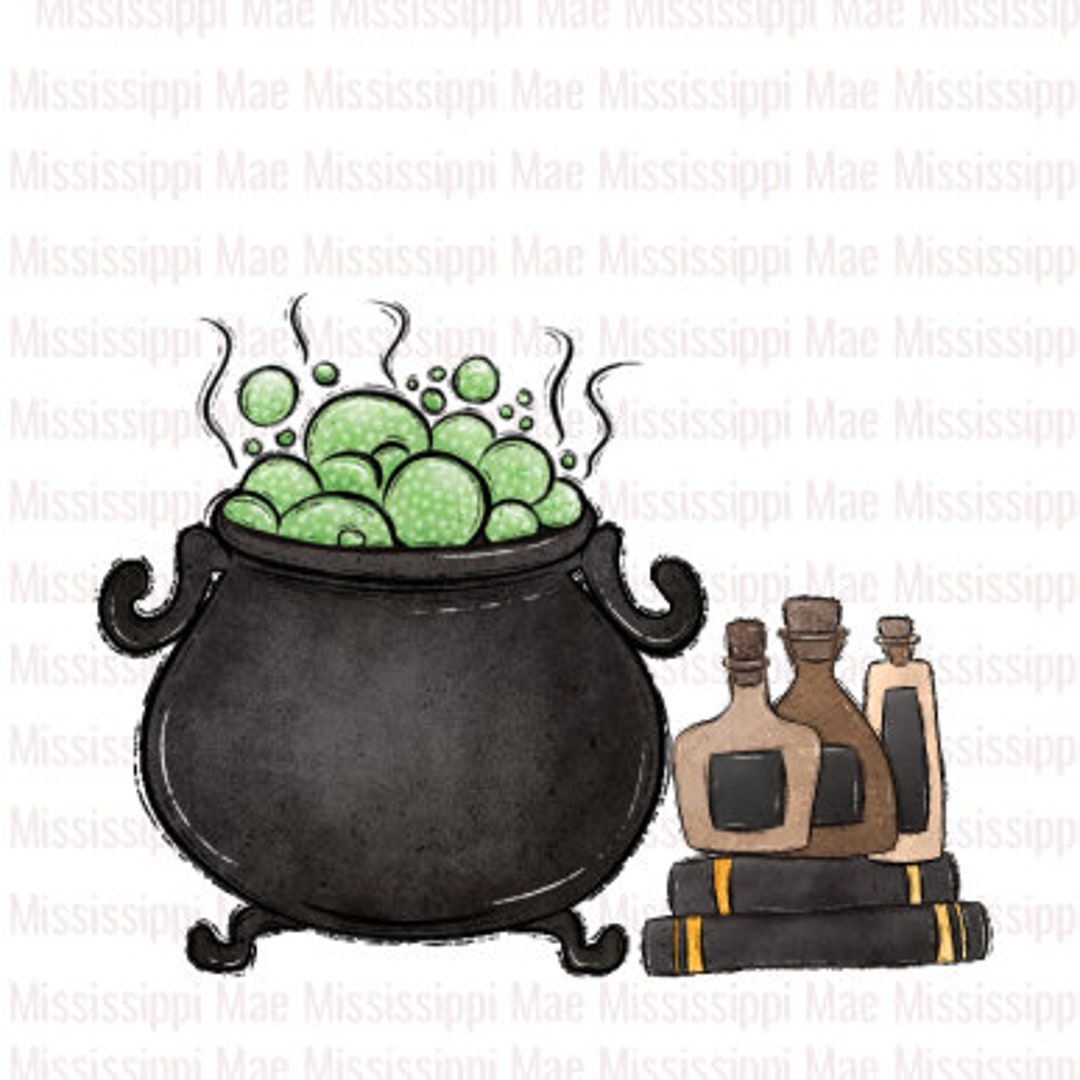 Halloween Witch Potion Cauldron PNG, Sublimation Design, Digital ...