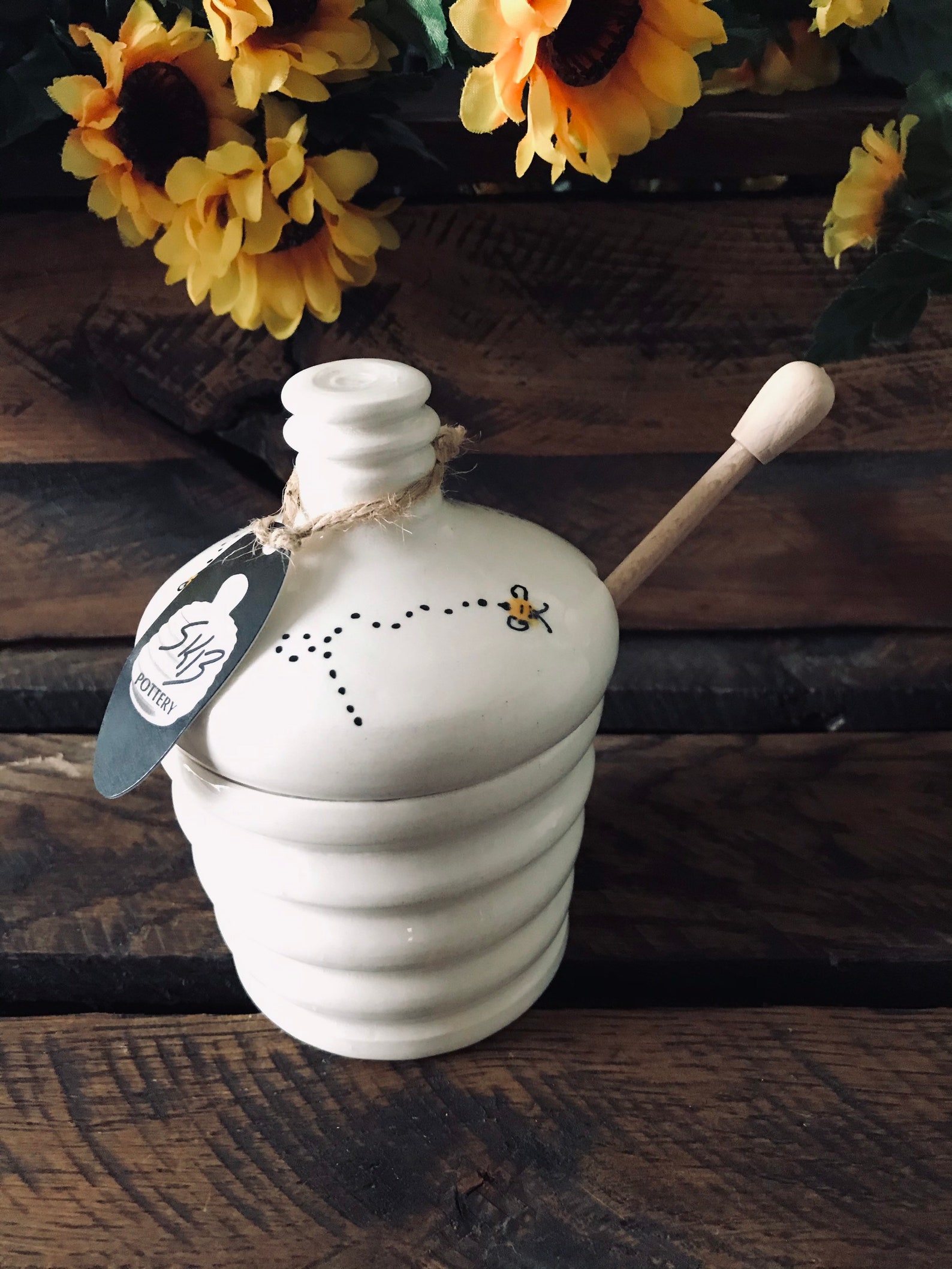 Honeypot Handmade honeypot bee honeypot handmade honey pot Etsy