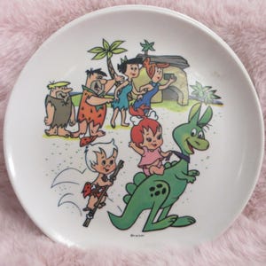 Set of 2 Vintage 1960s Flintstones Boontonware Melmac Plates - Manufactured by Boonton Molding Co. Dish Collectible Retro Kitchen USA