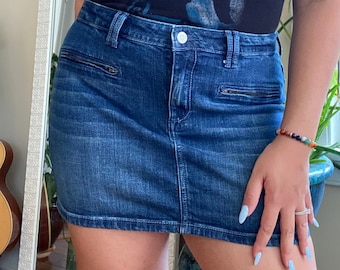 Women’s Denim Skirt - Hollister Co. Jean Skirt - Size 11 Large - Thrifted Y2K Summer Clothing