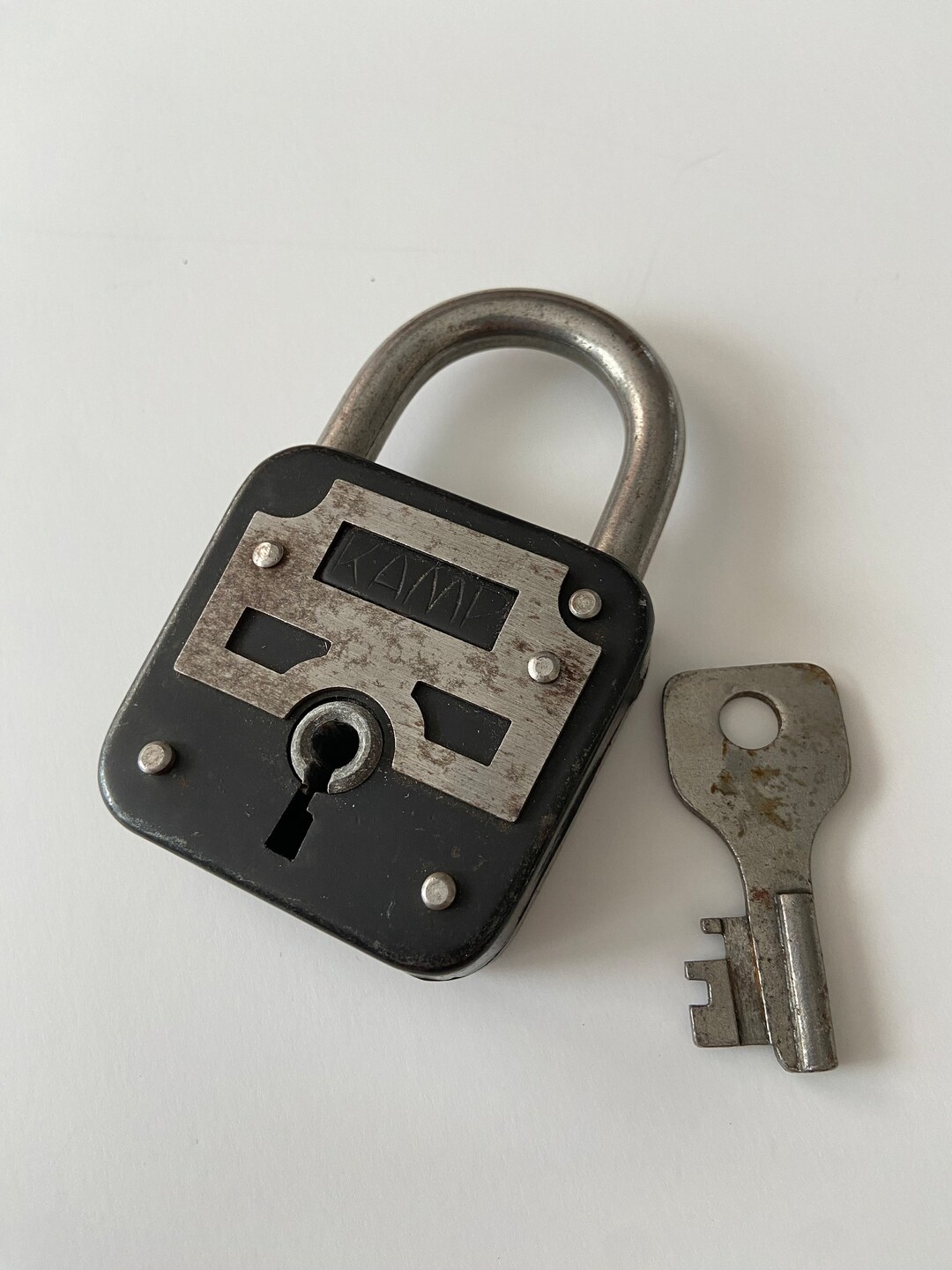 Antique Kamp Iron Padlock Key Set - German Made Damm