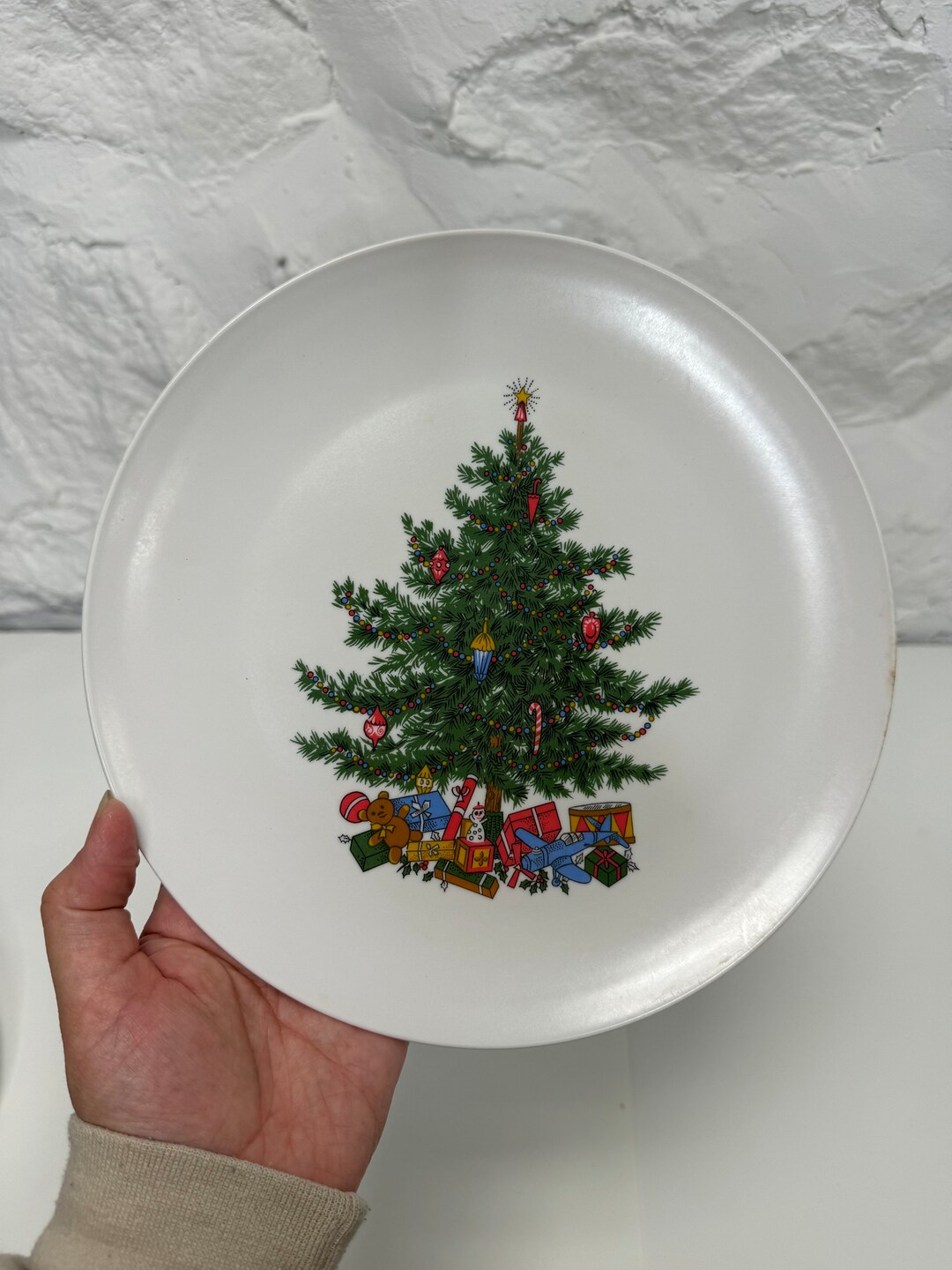 Vintage Boontonware Christmas Tree Dishes Set of 5 Plates Etsy