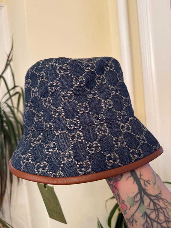 Gucci GG Denim Bucket Hat Size XXL 61cm New NWT - Designer  display picture 2