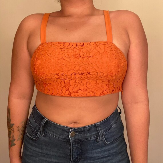 orange lace tank top