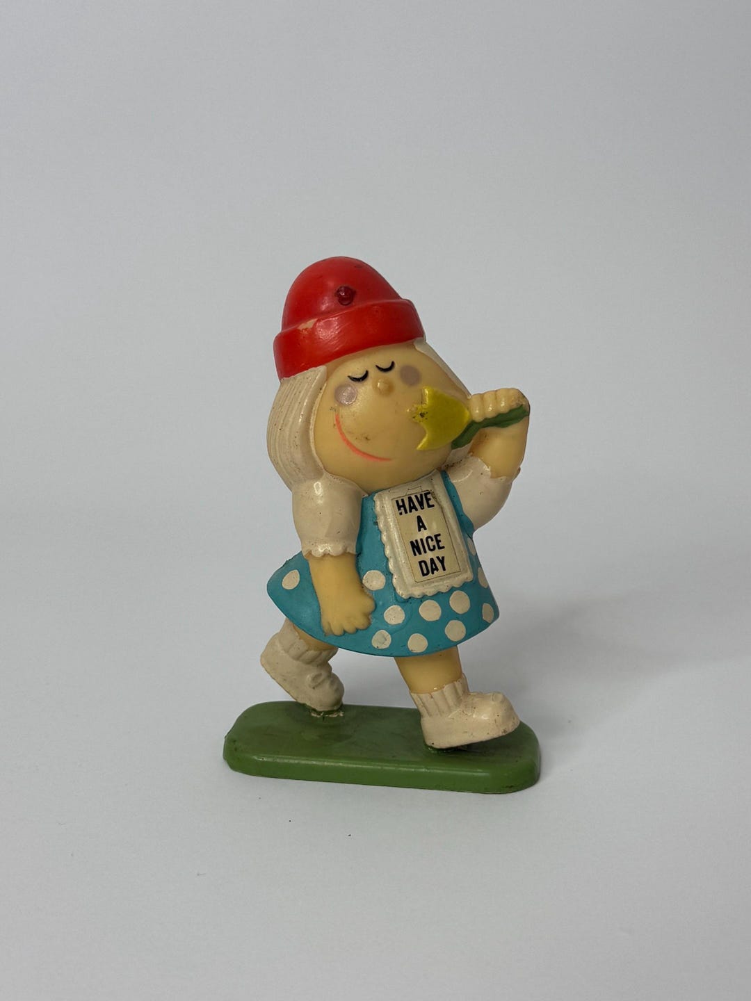 Vintage Have a Nice Day Girl Plastic Figurine by Berries 339