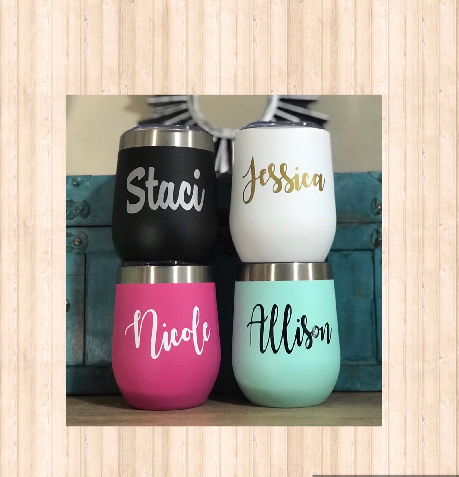 Wine Tumbler Decals / DIY Vinyl Wedding Decals for Cups / Etsy
