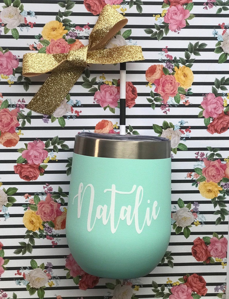 Wine Tumbler Name Decal / Personalized Yeti Tumbler Name Etsy