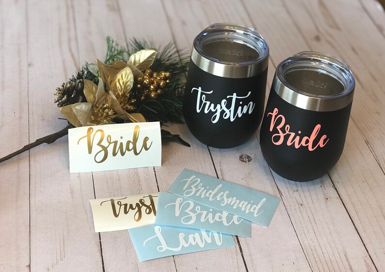 Wine tumbler decals / DIY Vinyl Wedding Decals for cups / Etsy