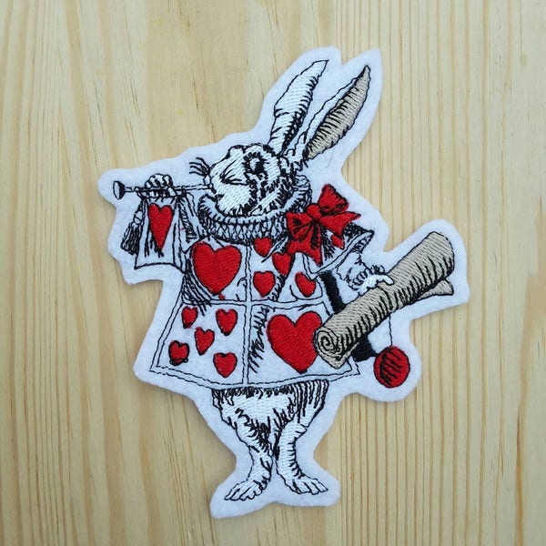 Toppa/Patch Tributo ispirato a Bianconiglio - White Rabbit - Alice nel paese delle meraviglie - Alice in wonderland