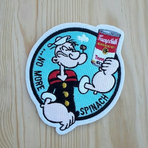 Eerbetoon patch geïnspireerd door Spinach No More - Popeye - Sailor - Campbell's Soup - Comics - Cartoons - Fanart