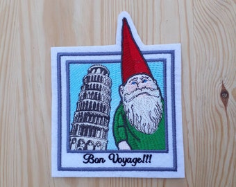 Patch Tribute inspired to Bon Voyage! - Garden gnome - Photography - Tower of Pisa - Amélie Poulain - Leaning Tower -Hard times for dreamers