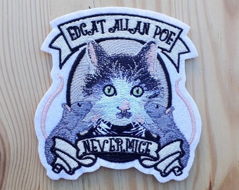 Patch EdCat Allan Poe - Never Mice - Mouse - Cat lovers - Fan art - Cat lovers gift - gift - Black Cat Allan Poe