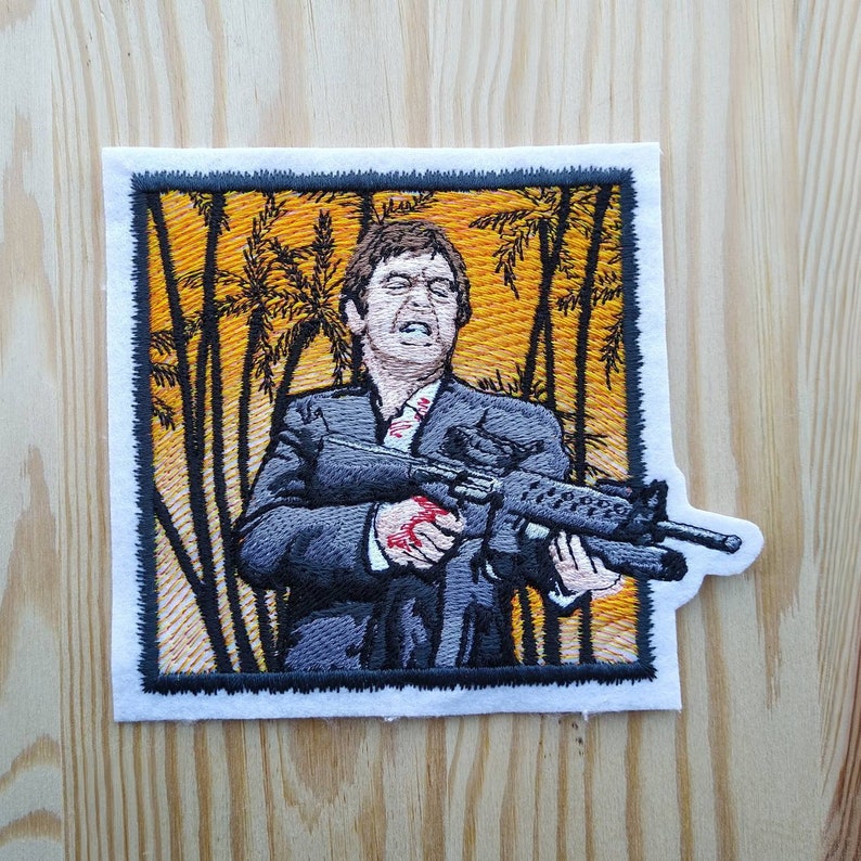 Patch Tribute inspired to Gangster movie - Tony Montana - Scarface - Movie memorabilia - Gangster gift - Miami - Palms - M16 image 1