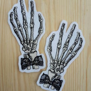 Set 2 Patches Skeletal Hand - horror patches - scary patches - creepy patches - steampunk - halloween