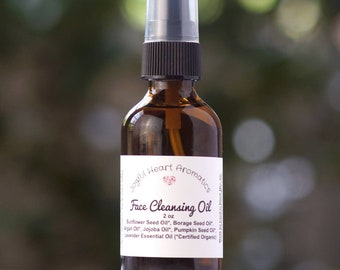 Face Cleansing Oil, Argan Oil, Borage Seed, Lavender Essential Oil, Organic - Certified Aromatherapist