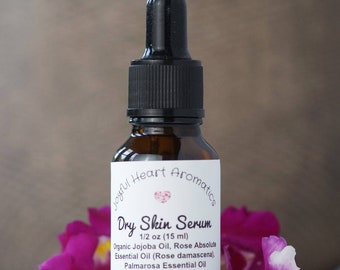 Rose Dry Skin Serum, Anti-Aging, Organic,  Essential Oil, Certified Aromatherapist