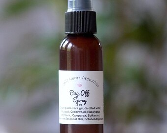 Bug Off Insect Repellent Spray, All Natural, Aloe Vera Base, Certified Aromatherapist