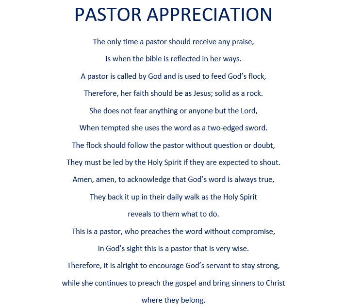 thank you pastor poems