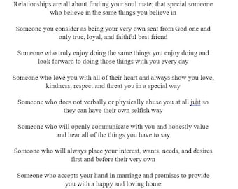 Relationships Digital Download Poem