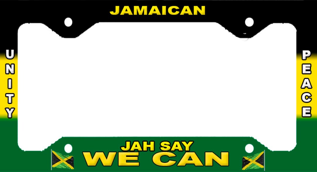 Jamaica License Plate Frame Jamaican Jah Say We Can Novelty Tag Etsy