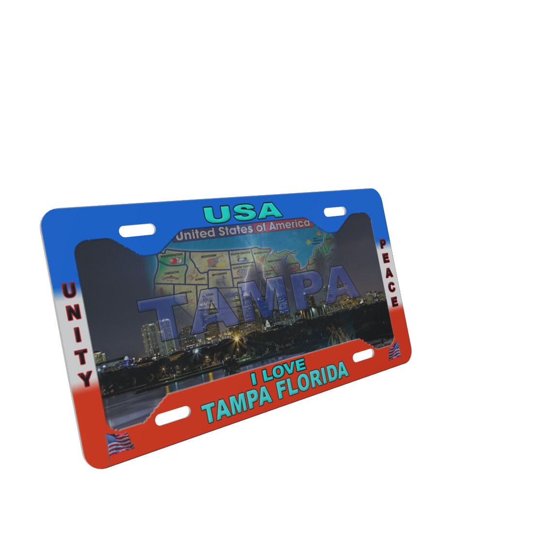 USA Tampa Florida License Plate Novelty Tag Etsy