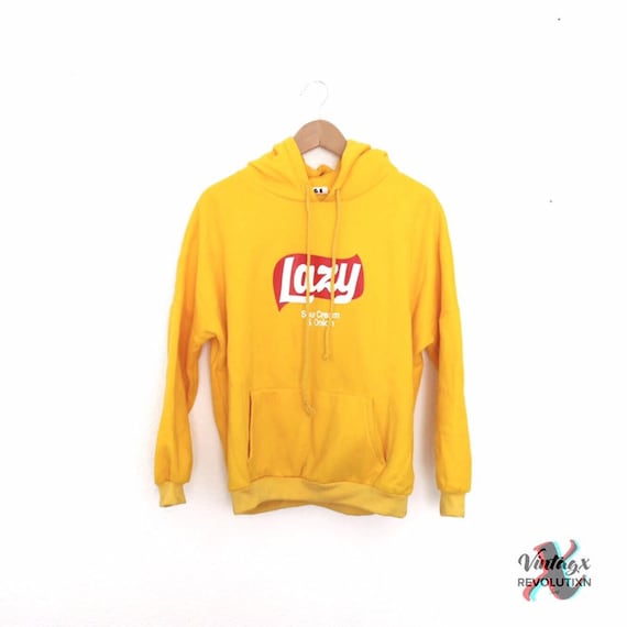 Lazy top yellow hoodie