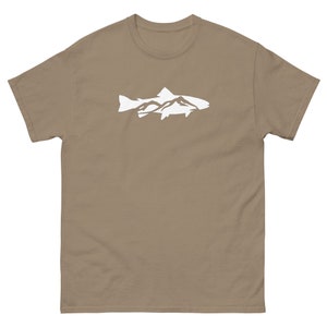 Trout Trees Tee, Fly Fishing Shirt, Men's Fishing Tee, Men's Fly Fishing, Brook Trout Tee, Rainbow Trout, Salmon, Fly fishing gift