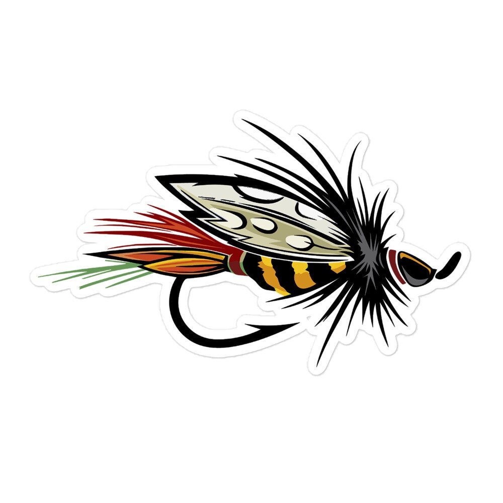 Fliegenfischen Aufkleber, Fliegenfischen Aufkleber, Fliegenfischen, Fliegenfischen, RegenbogenForelle, Lachs, Fliegenfischen Aufkleber
