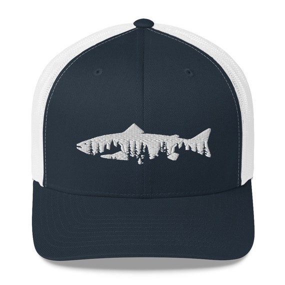 Trout Trees Mountain, Trucker Baseball Cap,fly Fishing Hat Present for  Fisherman Fishing Gift for Men, Fishing Trucker Hat 