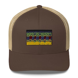 Pesca a mosca, trota dorata, berretto da baseball da camionista, cappello da pesca a mosca - regalo per pescatore - regalo di pesca per uomo, cappello da camionista da pesca