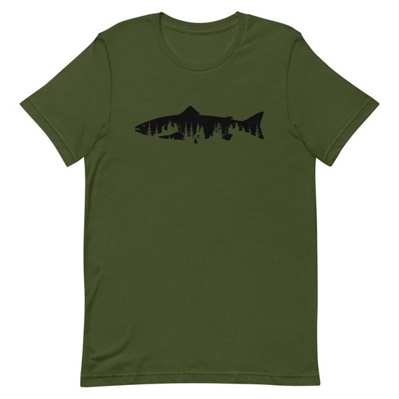 Trout Trees Tee, Fly Fishing Shirt, Men's Fishing Tee, Men's Fly Fishing,  Brook Trout Tee, Rainbow Trout, Salmon, Fly Fishing Gift 