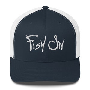 Fish On Trucker Baseball Cap, Fishing Hat, Lake Life- Present for Fisherman- Fishing Gift for Men, Trucker Cap