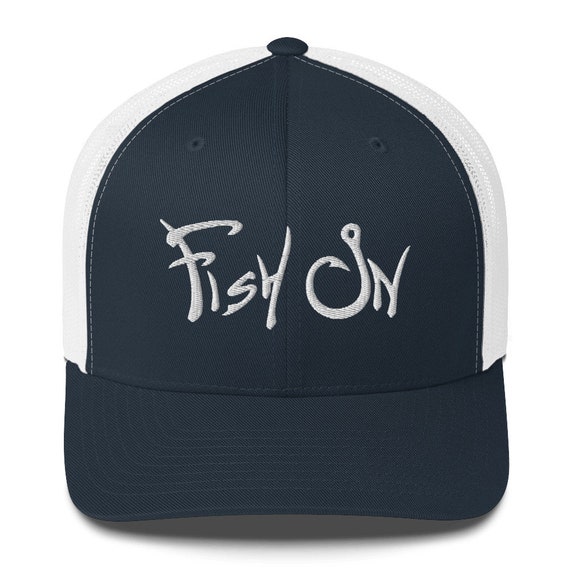 Fish on Trucker Baseball Cap, Fishing Hat , Lake Life Present for