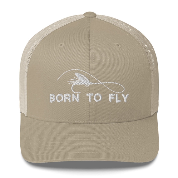 Fly Fishing, Born to Fly, Trucker Baseball Cap, Fly Fishing Hat - Present for Fisherman- Fishing Gift for Men, Fishing Trucker Hat