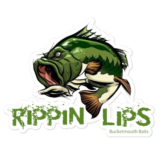 Rippin Lips Bass Decal, Fishing Sticker, Fishing Vinyl Decal