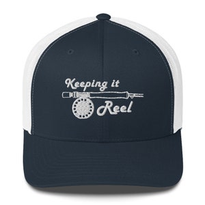 Vliegvissen, het houden van Reel Trucker Baseball Cap, Fly Fishing Hat - Cadeau voor visser- Visserijcadeau voor mannen, Trucker Cap